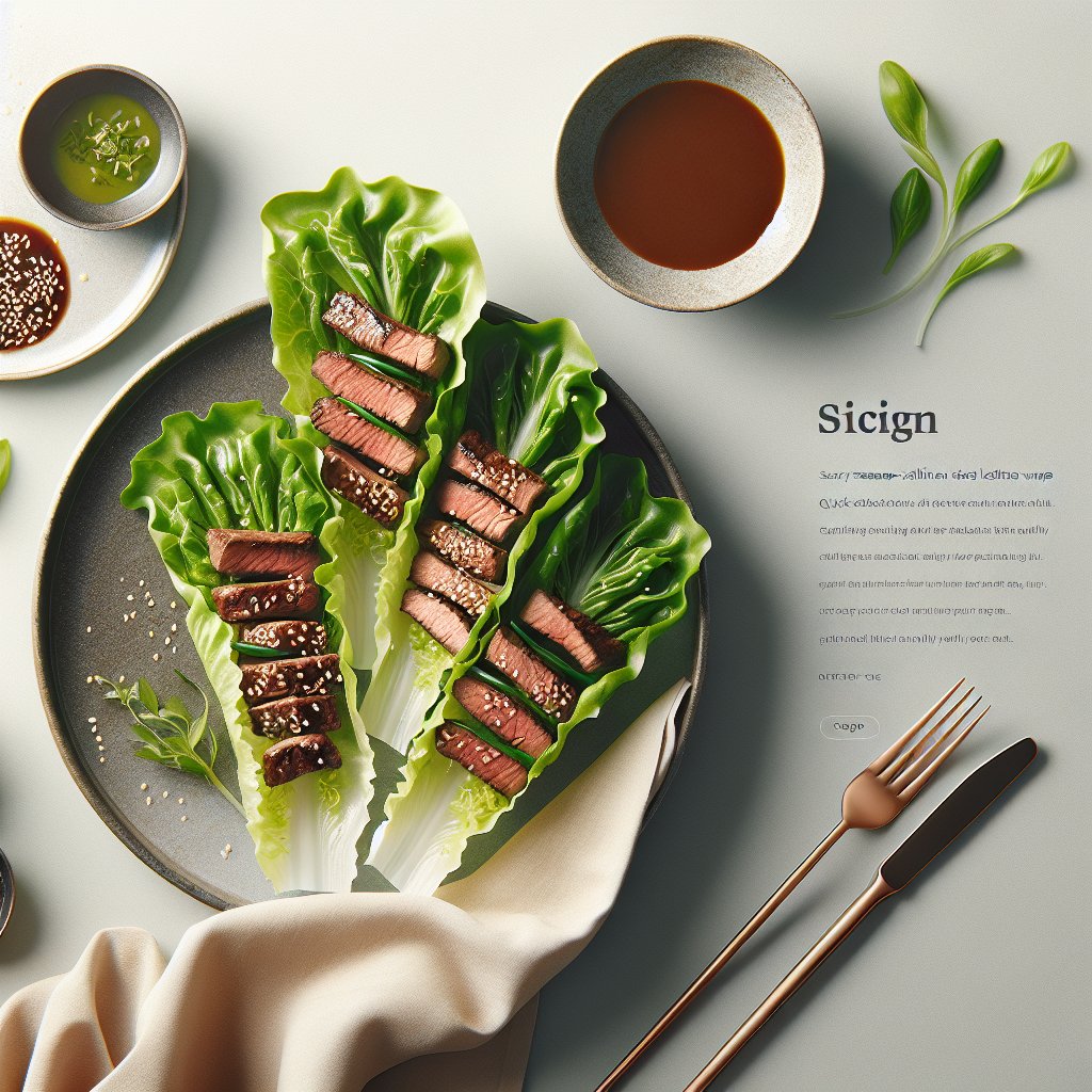 Savory Sesame-Scallion Steak Lettuce Wraps